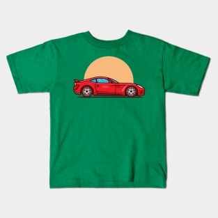 Sport Car Cartoon Illustration Kids T-Shirt